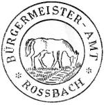 Razítko purkmistrovského úřadu v Rossbachu (Hranice u Aše), použitá v roce 1905 (kresba Karel Liška)