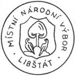 Kresba otisku razítka Místního národního výboru v Libštátě po r. 1954 (kresba Karel Liška).